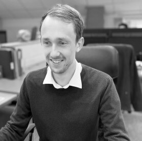 Tim working at a desk